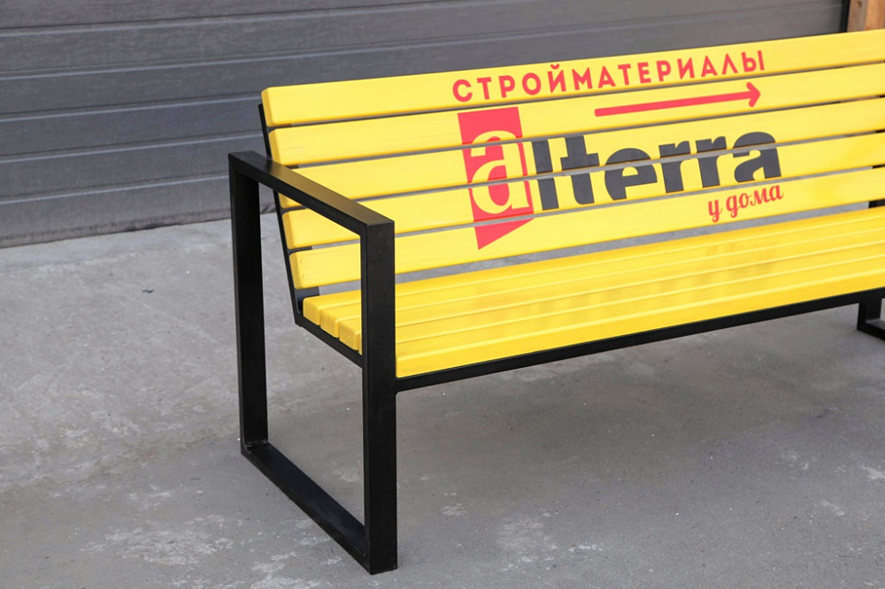 Парковые скамейки-указатели для компании "Альтерра"
